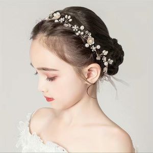 Gold Crystal Flower Decor Headband Hair Accessories